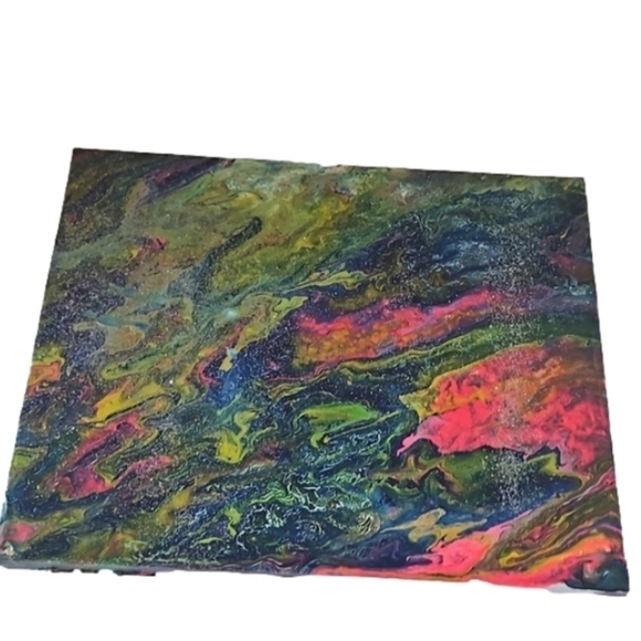 Hand Crafted modern art fluid acrylic pour handmade bohemian artwork wall decor - Picture 12 of 12